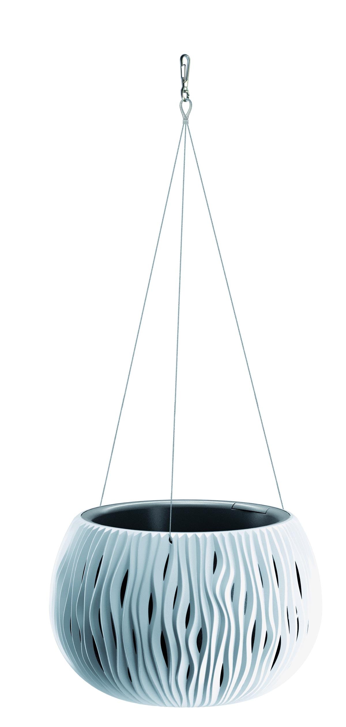 Горщик для квітів Prosperplast Sandy Bowl WS із вкладишем підвісний 29х19 см Білий (23100-449)