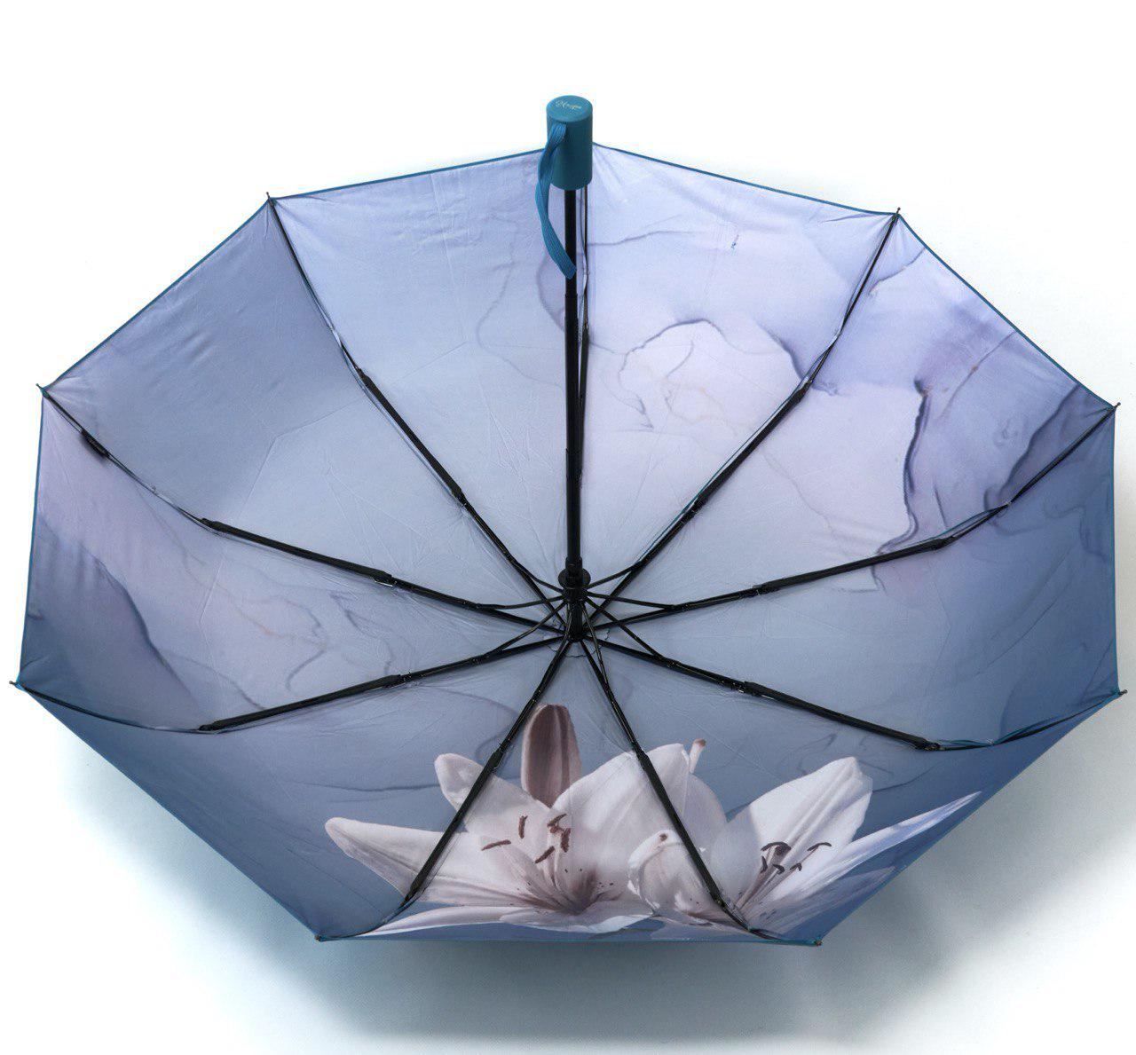 Парасолька автоматична жіноча Unique з квітами 9 спиць Бірюзовий (3009/3) - фото 2 Парасолька автоматична жіноча Unique з квітами 9 спиць Бірюзовий (3009/3) - фото 2