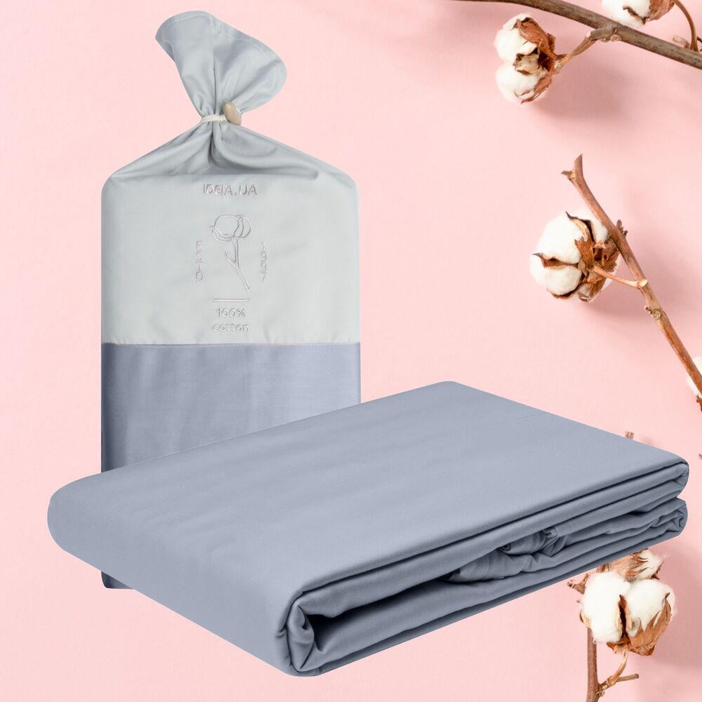Підковдра IDEIA сатин бавовна натуральна 145х215 см Графітовий v-32 (24652) - фото 8