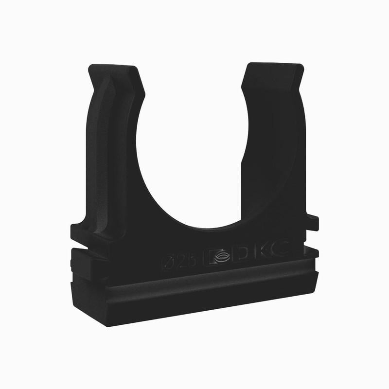 Держатель-клипса с фиксатором ДКС EXPRESS ⌀ 25 мм под дюбель полипропилен Черный (51025A)