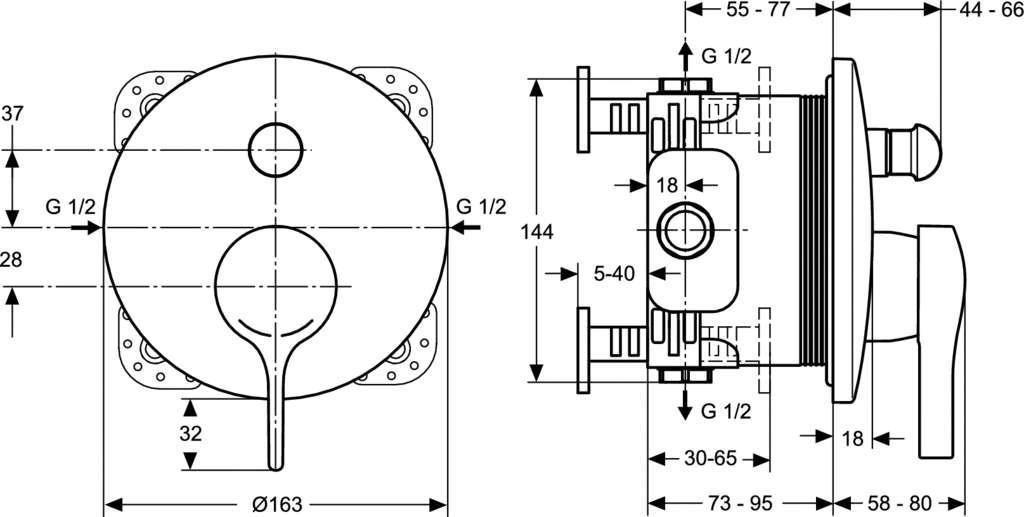 Змішувач для душу Ideal Standard Melange (A4720AA) - фото 2