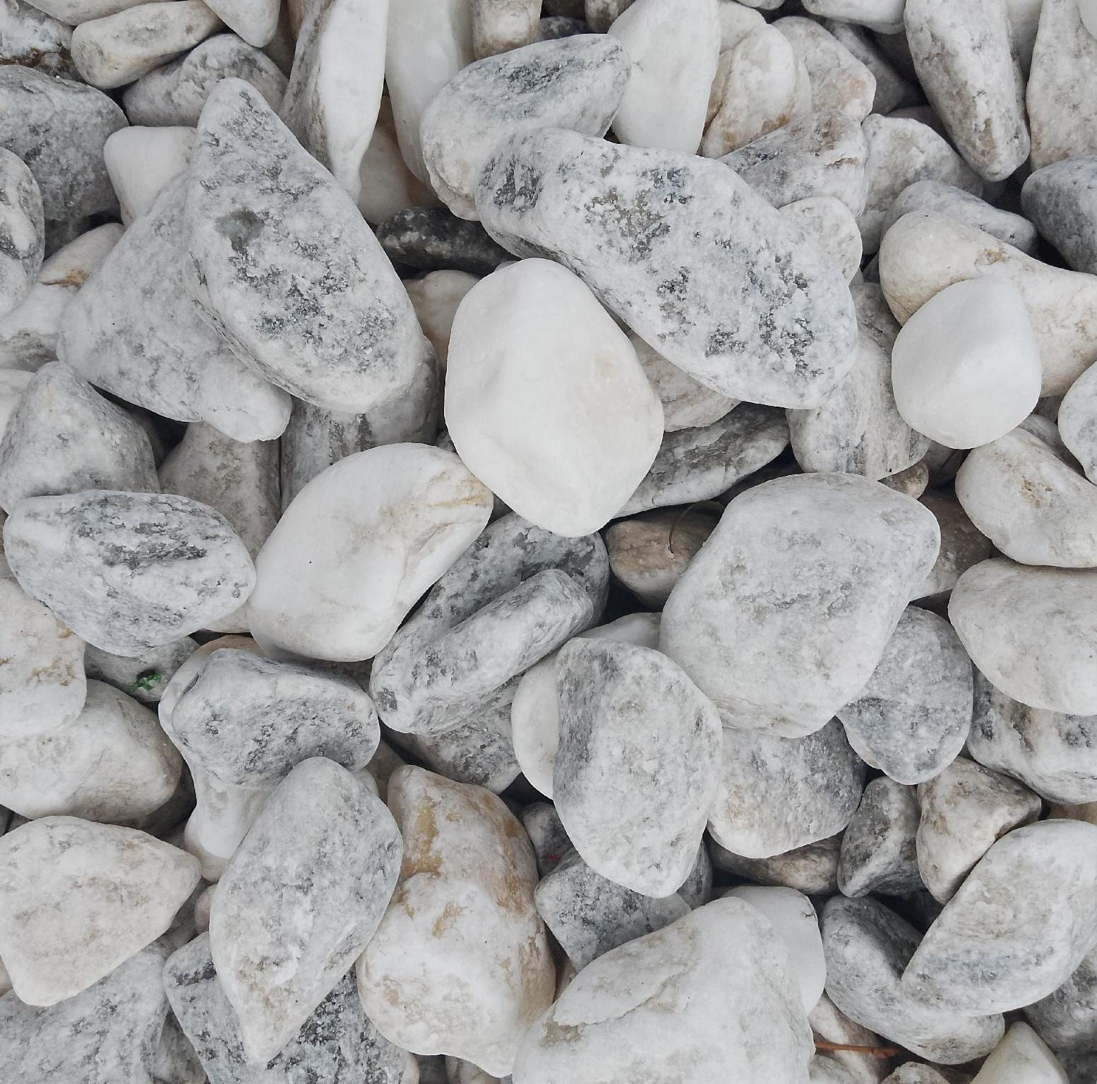 Декоративная галька мраморная 30-60 мм Бело-серый (18003268) - фото 2