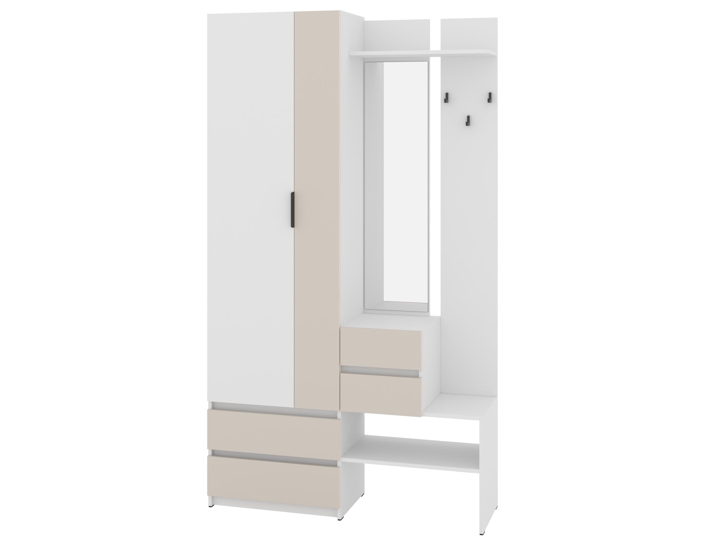 Прихожая PEHOTIN Персей 120х36х210,6 см Белый/Кашемир (PN-101900) Прихожая PEHOTIN Персей 120х36х210,6 см Белый/Кашемир (PN-101900)