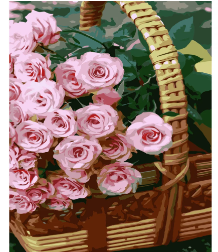 Картина по номерам Strateg Корзина роз 30х40 см (SS-6498)
