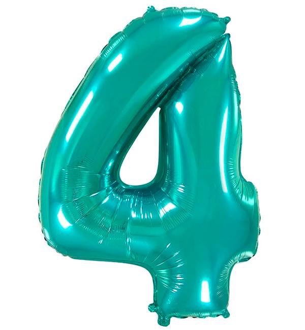 Шарик Цифра 4 100 см Тиффани (514544) - фото 1 Шарик Цифра 4 100 см Тиффани (514544) - фото 1