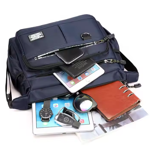 Мужская сумка через плечо водонепроницаемая Черный (D00085-1) - фото 2 Мужская сумка через плечо водонепроницаемая Черный (D00085-1) - фото 2