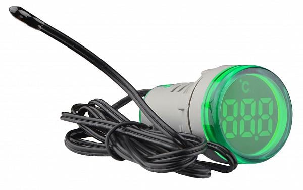 Измеритель температуры цифровой АСКО-УКРЕМ U-ADM-T -20-199°C круглый ø 22 мм Зеленый (A0190010169)