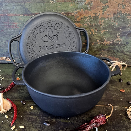 Казанок чавунний Maysternya V4CP з кришкою-сковородою 4 л 24 см (2136415617) - фото 5 Казанок чавунний Maysternya V4CP з кришкою-сковородою 4 л 24 см (2136415617) - фото 5