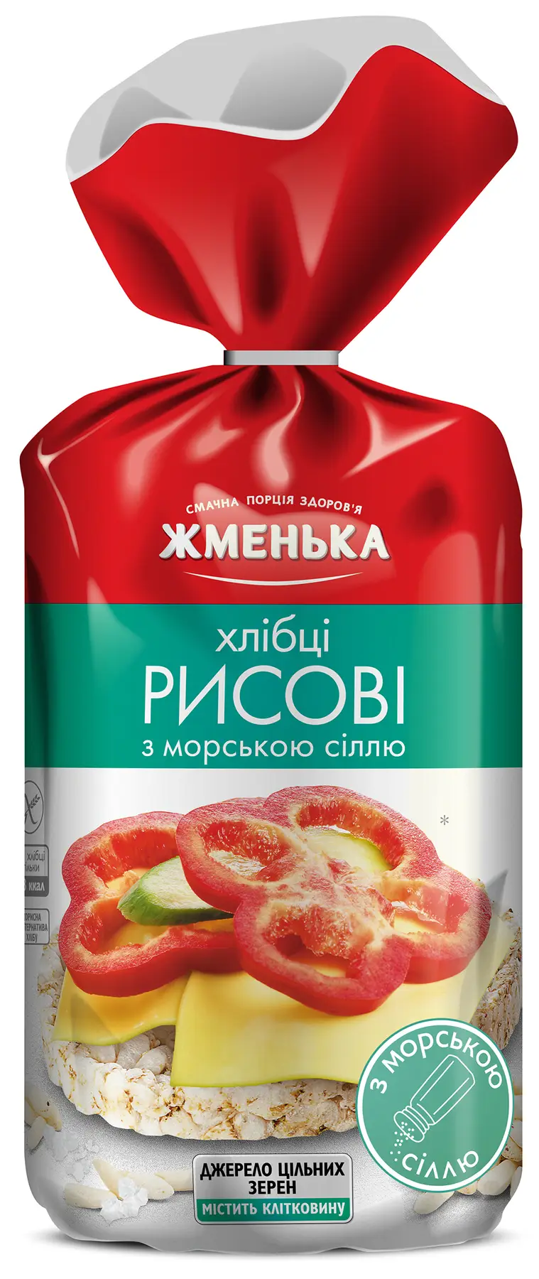 Хлібці рисові з морською сіллю Жменька 100 г (4820152180872)