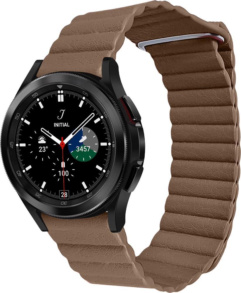 Ремешок кожаный Genis для Galaxy Watch 4 Classic 46 мм Brown (26495-30)