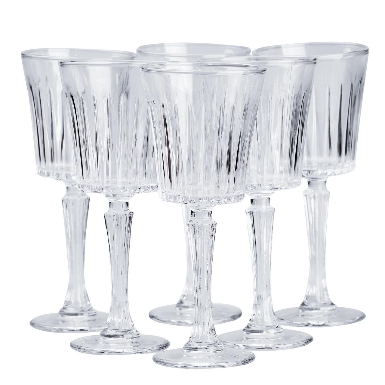 Бокалы для шампанского с гранями 250 мл 6 шт. Прозрачный