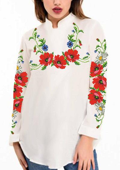 Заготовка для вишивки нитками або бісером сорочка СЖ-57 домоткане полотно Заготовка для вишивки нитками або бісером сорочка СЖ-57 домоткане полотно