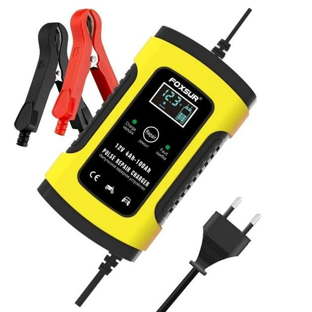 Зарядное устройство 12V 5A для аккумуляторов 4–100Ah с LCD-дисплеем и восстановлением