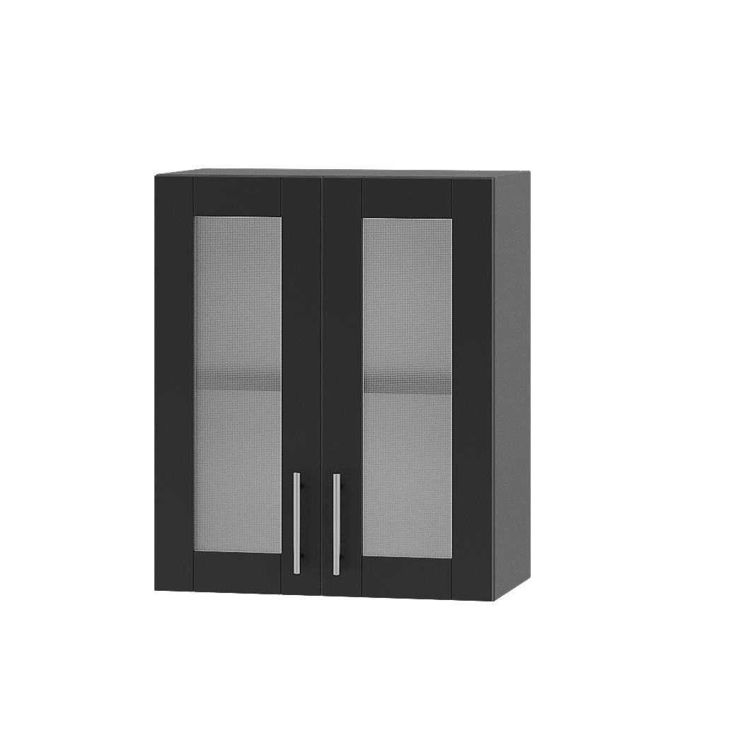 Шкаф верхний Эверест Оптима модуль Верх витрина ВВ10-600 60х30х72 см Антрацит/Антрацит (06218)