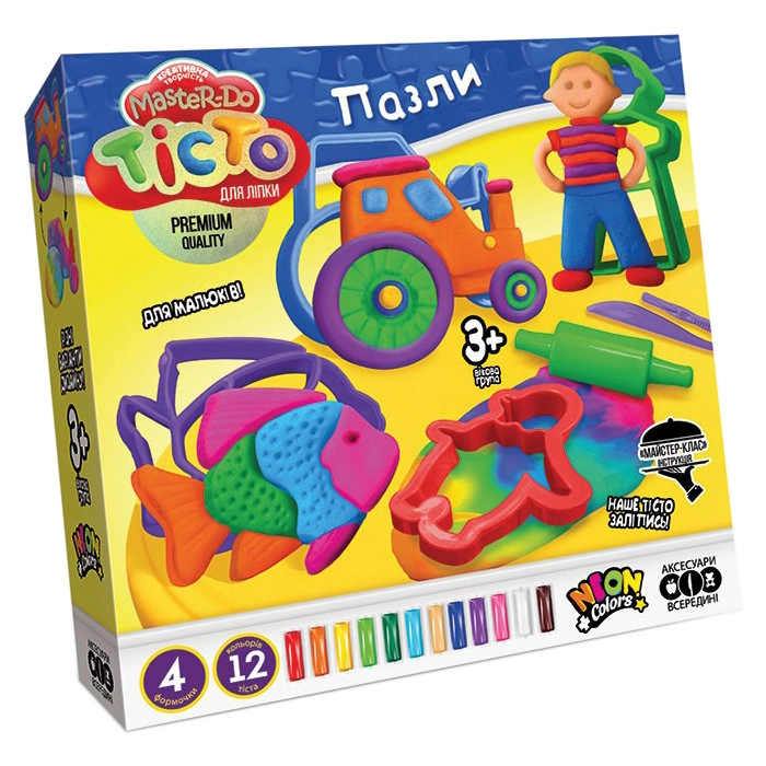 Набір для творчості тісто для ліплення Danko Toys Master Do TMD-11-01U пазли з формочками Трактор (RLT14443s16201)