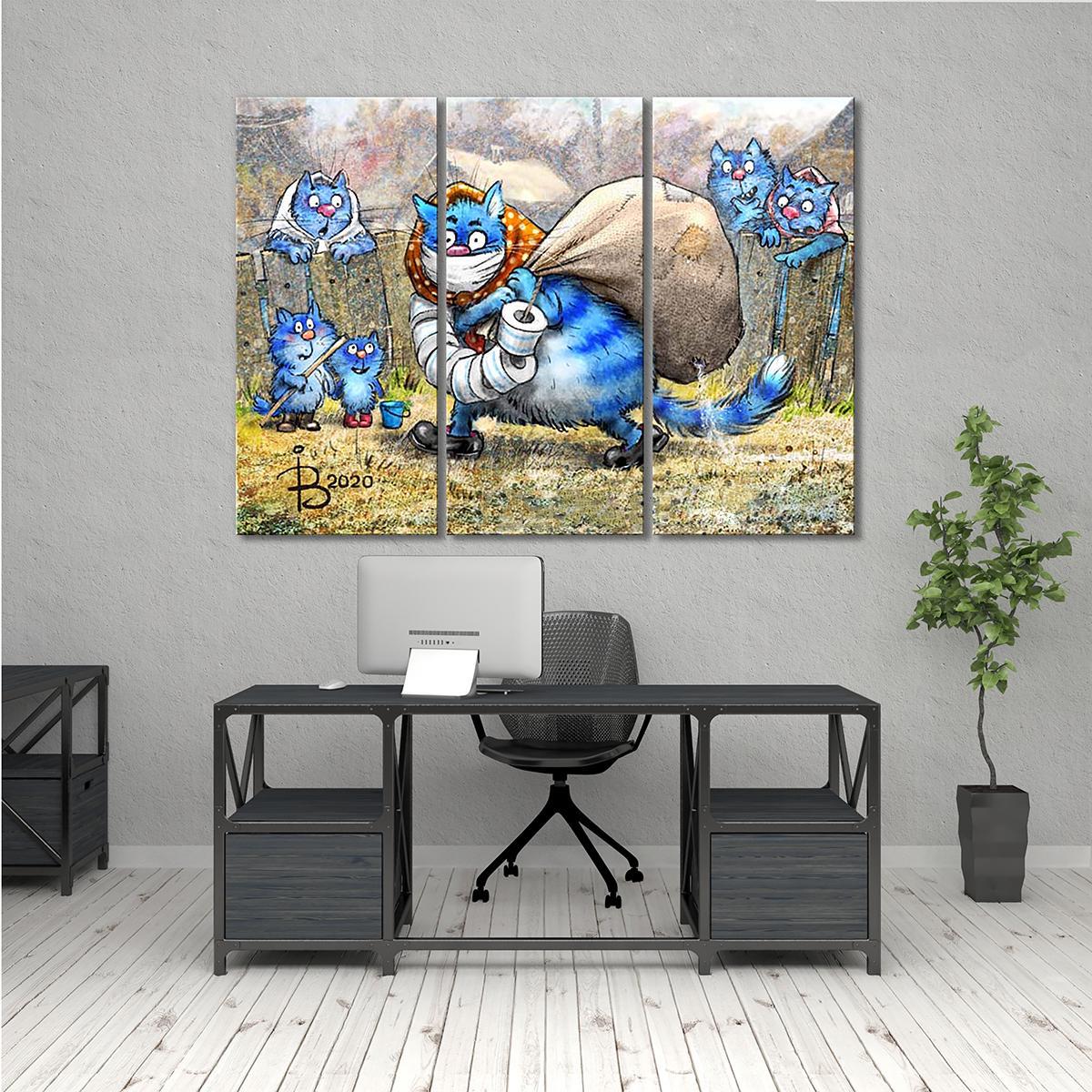 Модульная картина Запасы на карантин 3 модуля общий размер 70x105 см (_rinaz_20201633014)