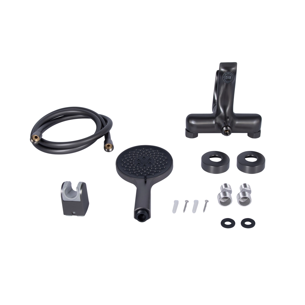 Змішувач для ванни з душовим гарнітуром Qtap Vlasta k35 Gunmetal Black PVD (45643) - фото 7 Змішувач для ванни з душовим гарнітуром Qtap Vlasta k35 Gunmetal Black PVD (45643) - фото 7