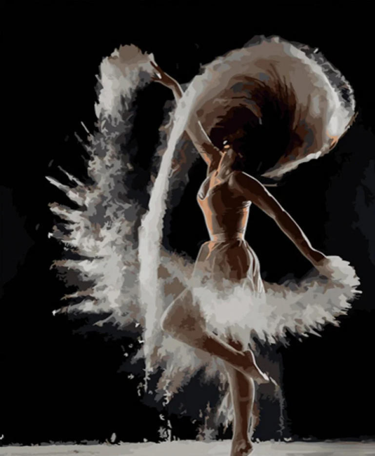 Картина по номерам Strateg Белый в танце 40x50 см (GS752)