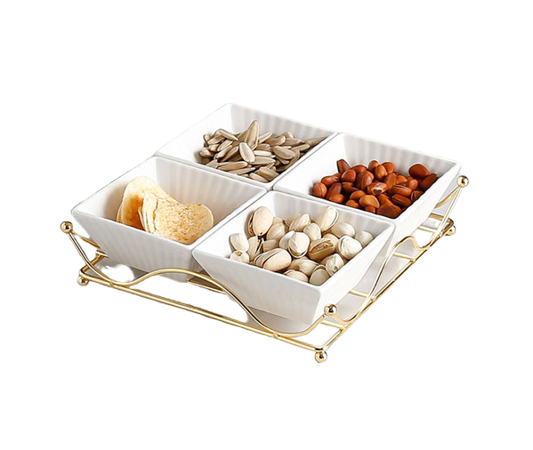 Набор менажница на подставке Stenson Charm YG01092-4 5 пр. Белый