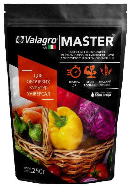 Удобрение комплексное минеральное универсальное для овощных культур Valagro Master NPK 18.18.18 250 г