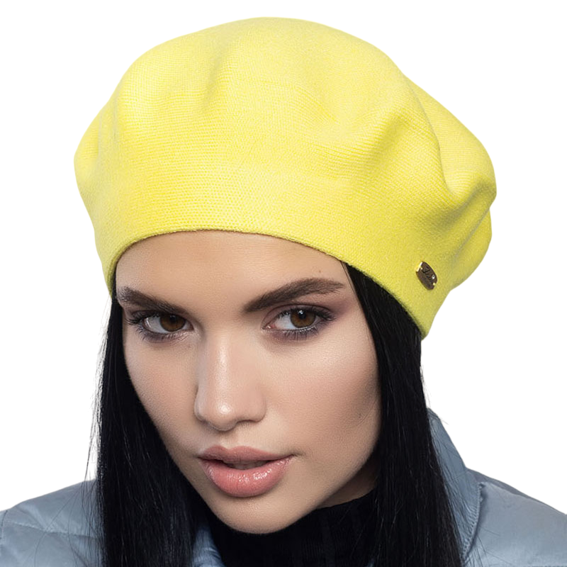 Берет женский Leks Клеопатра двойной шерстяной Темно-желтый (129044)