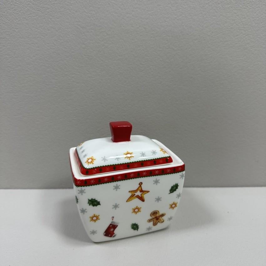 Сахарница фарфоровая BonaDi 498-239 Праздничный флер 300 мл 10х7,5х10 см Белый с рисунком (2818101278) - фото 2