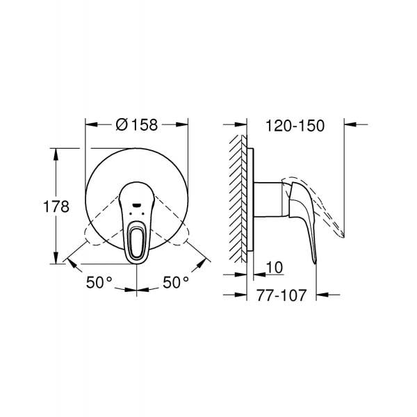 Смеситель для душа скрытого монтажа Grohe Eurostyle 24048003 (57189) - фото 2