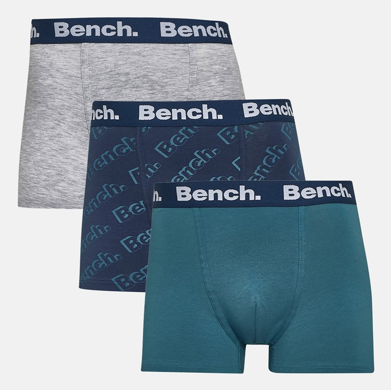 Набір трусів боксерів чоловічих анатомічних Bench Underwear Boxer Shorts 3 шт. XL Бірюзовий/Сірий/Темно-синій (132324)