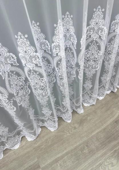 Тюль из фатина с вышивкой и люрексом Холодный белый (1571т) - фото 6 Тюль из фатина с вышивкой и люрексом Холодный белый (1571т) - фото 6