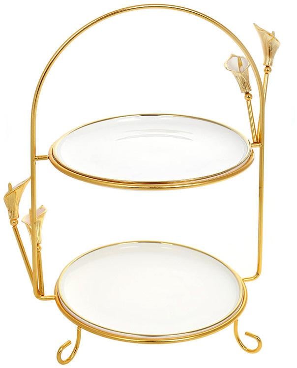 Этажерка фарфоровая Calla Gold 36 см