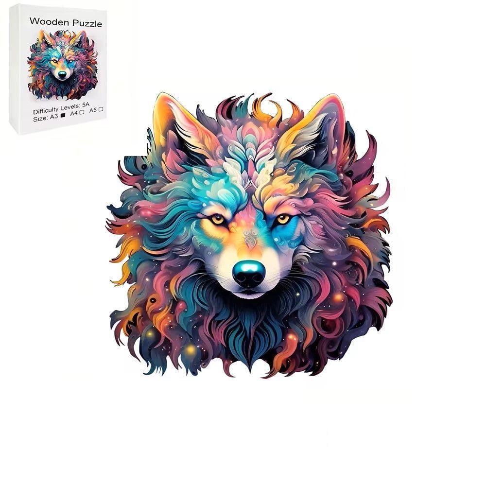 Пазлы деревянные волк А4 (348)