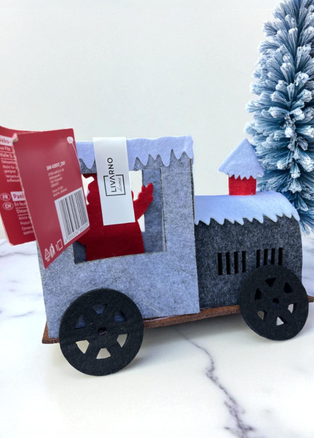 Новогодняя декоративная корзина Linarno Home из фетра 22х11,5х14 см Серый (7906) - фото 2