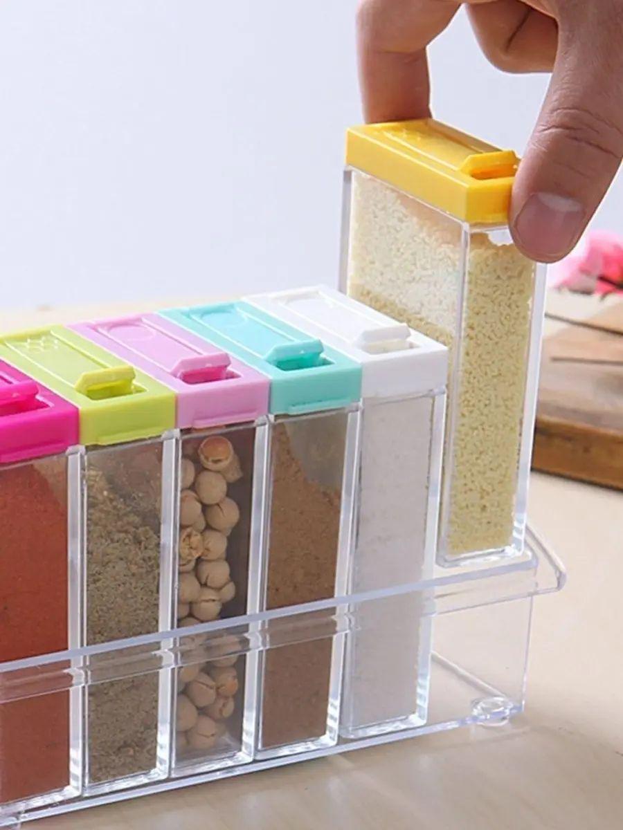 Органайзер для спецій Supretto 6 ємностей 50 мл і підставка 15,8х6,1х10,2 см пластик (opt-13549) - фото 2 Органайзер для спецій Supretto 6 ємностей 50 мл і підставка 15,8х6,1х10,2 см пластик (opt-13549) - фото 2