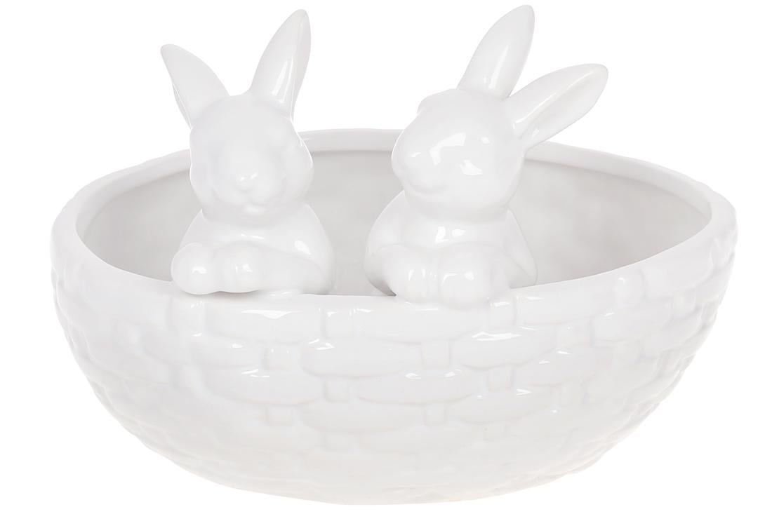 Кашпо Кролики в кошику BonaDi 21 см (733-392)