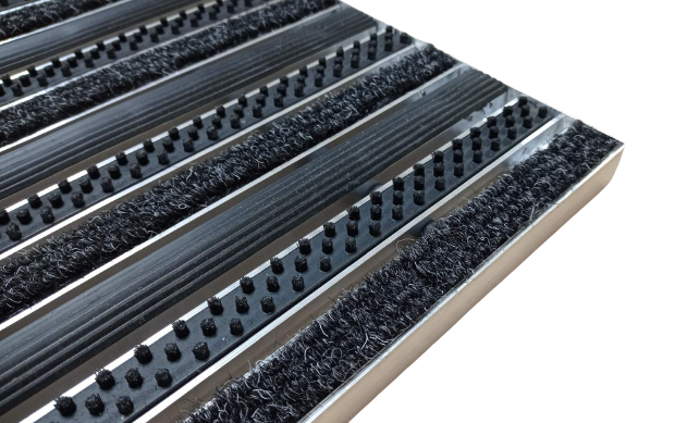 Решетка грязезащитная Лен резина/щетка/текстиль 90х60 см h 25 мм (7412205) - фото 5