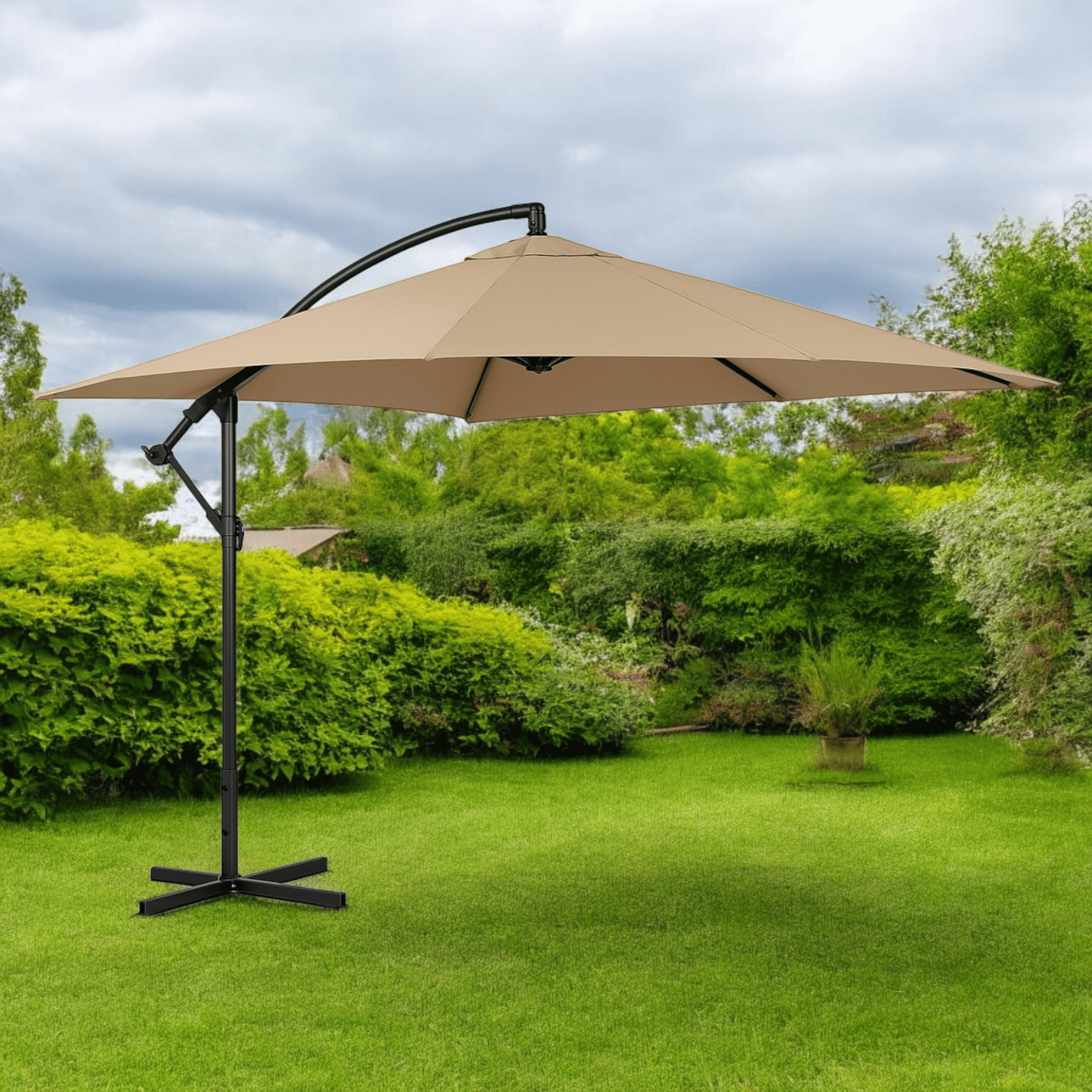 Садова парасолька WCG з поліестеру сталевою рамою регульований кут нахилу з чохлом 2,5х2,5 м Бежевий (W-7055BE1) - фото 1 Садова парасолька WCG з поліестеру сталевою рамою регульований кут нахилу з чохлом 2,5х2,5 м Бежевий (W-7055BE1) - фото 1