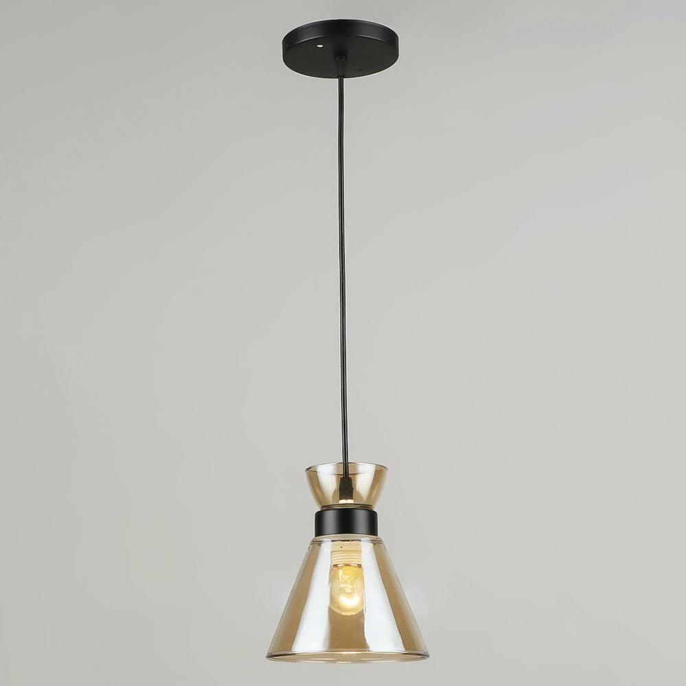 Люстра подвесная Light House SRS-19507/1Н BK Черный/Янтарный