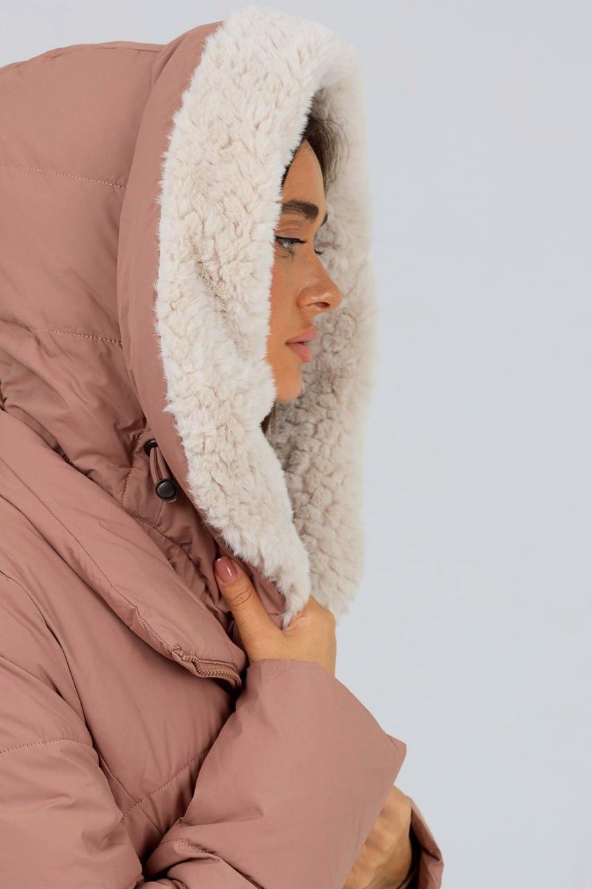 Парка зимова з хутром р. 48 Крем-брюле (998w\48) - фото 5