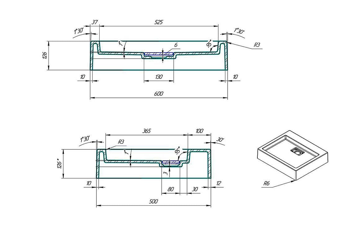 Умивальник на пральну машину Luxor Line Black (744) - фото 16