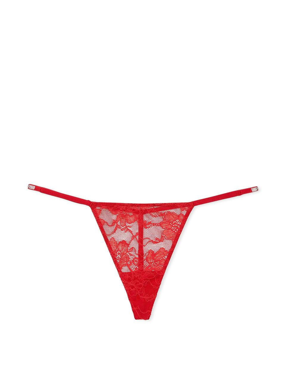 Труси жіночі Victoria's Secret Shine Strap V-String XS Червоний (2180798348) - фото 3