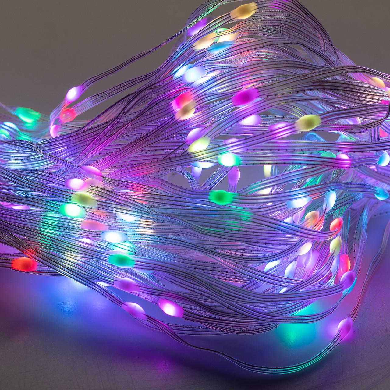 Смарт-гирлянда Штора управления телефоном и пультом USB 3х3 м Разноцветный (W006SH)