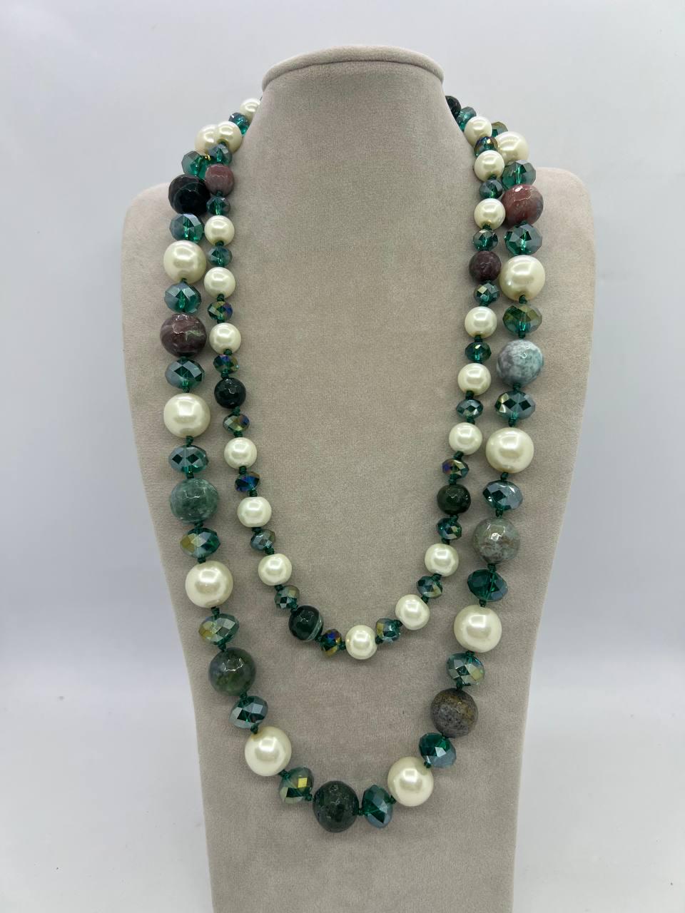 Бусы агат/майорка/стекло 14 мм 68 см Зеленый (12096) Бусы агат/майорка/стекло 14 мм 68 см Зеленый (12096)