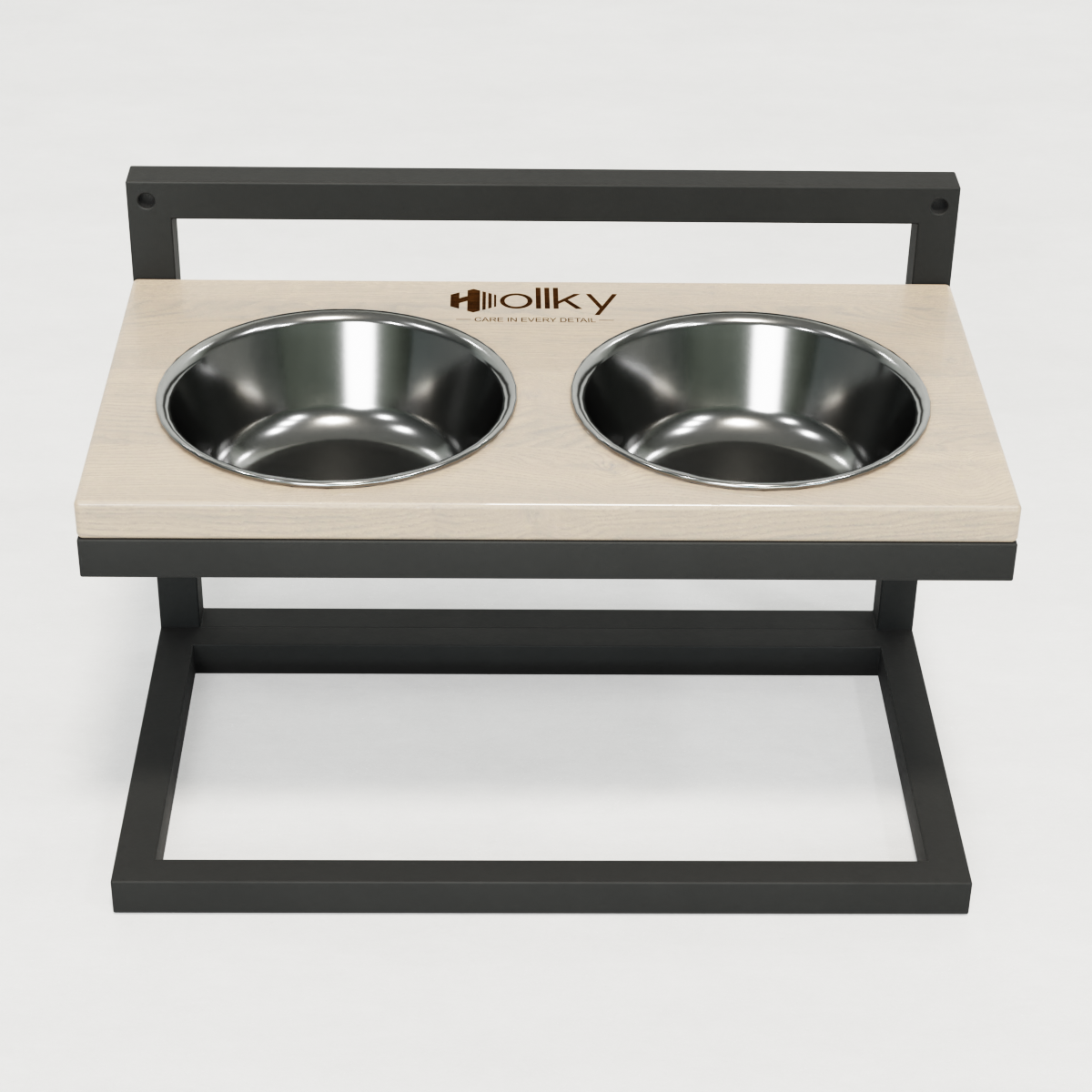 Миски на регулируемой подставке для средних собак Hollky Flex M 2х0,85 л (FM-422530-GRWH) - фото 3