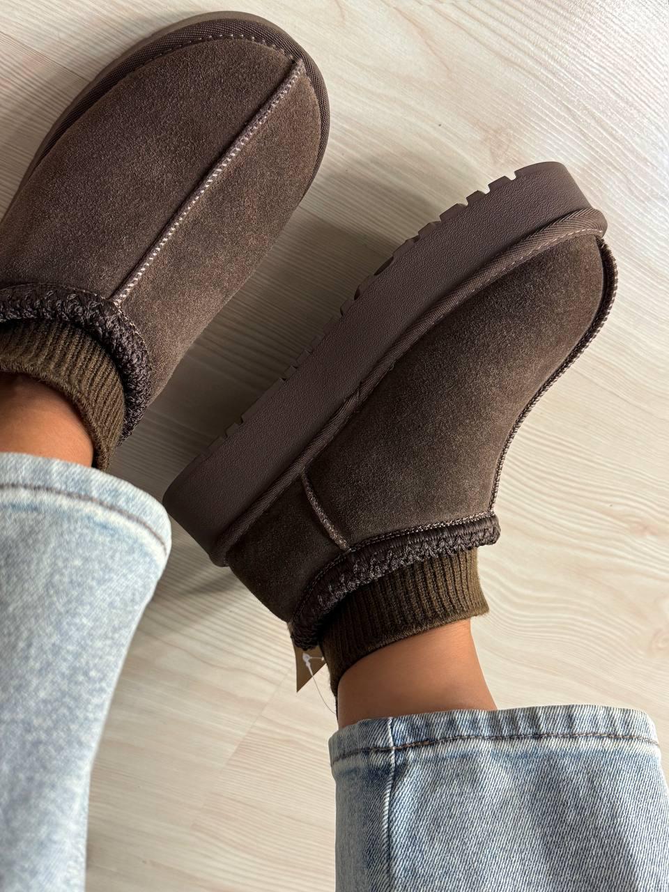 Угги женские Hengji 90-7 с носком и вышивкой натуральная замша р. 36 Коричневый (4943) - фото 8 Угги женские Hengji 90-7 с носком и вышивкой натуральная замша р. 36 Коричневый (4943) - фото 8