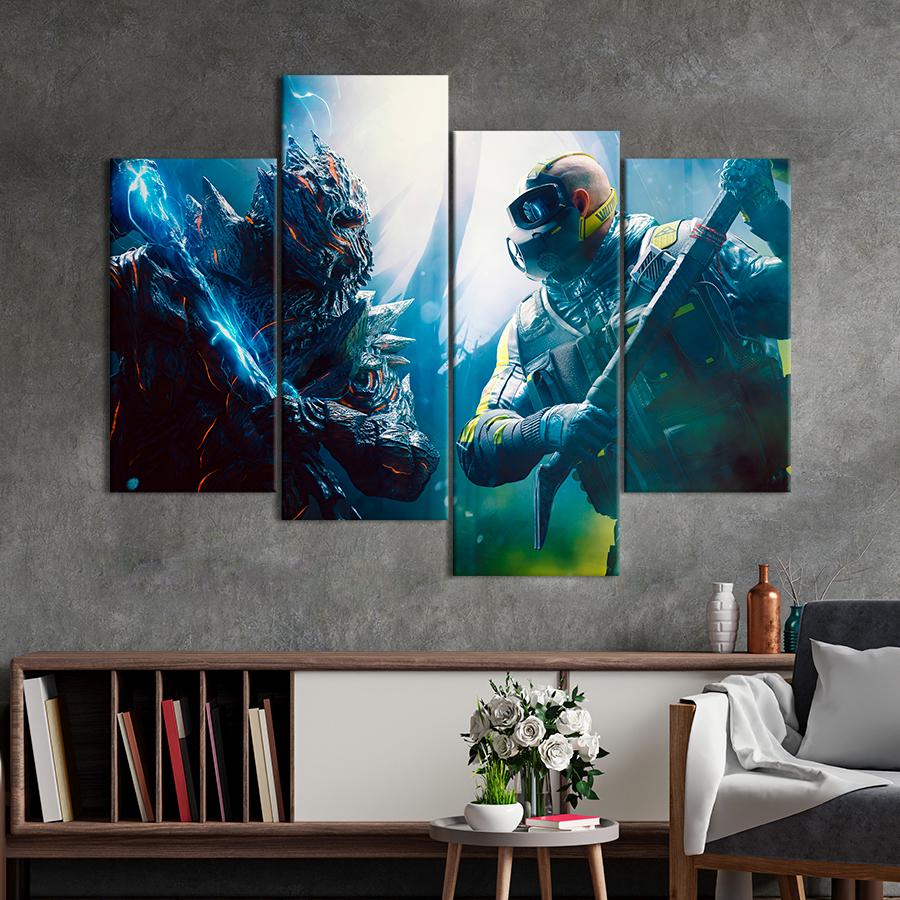 Настенний декор Знаменитый шутер Tom Clancy's Rainbow Six Эвакуация 129x90 см (A237-4)