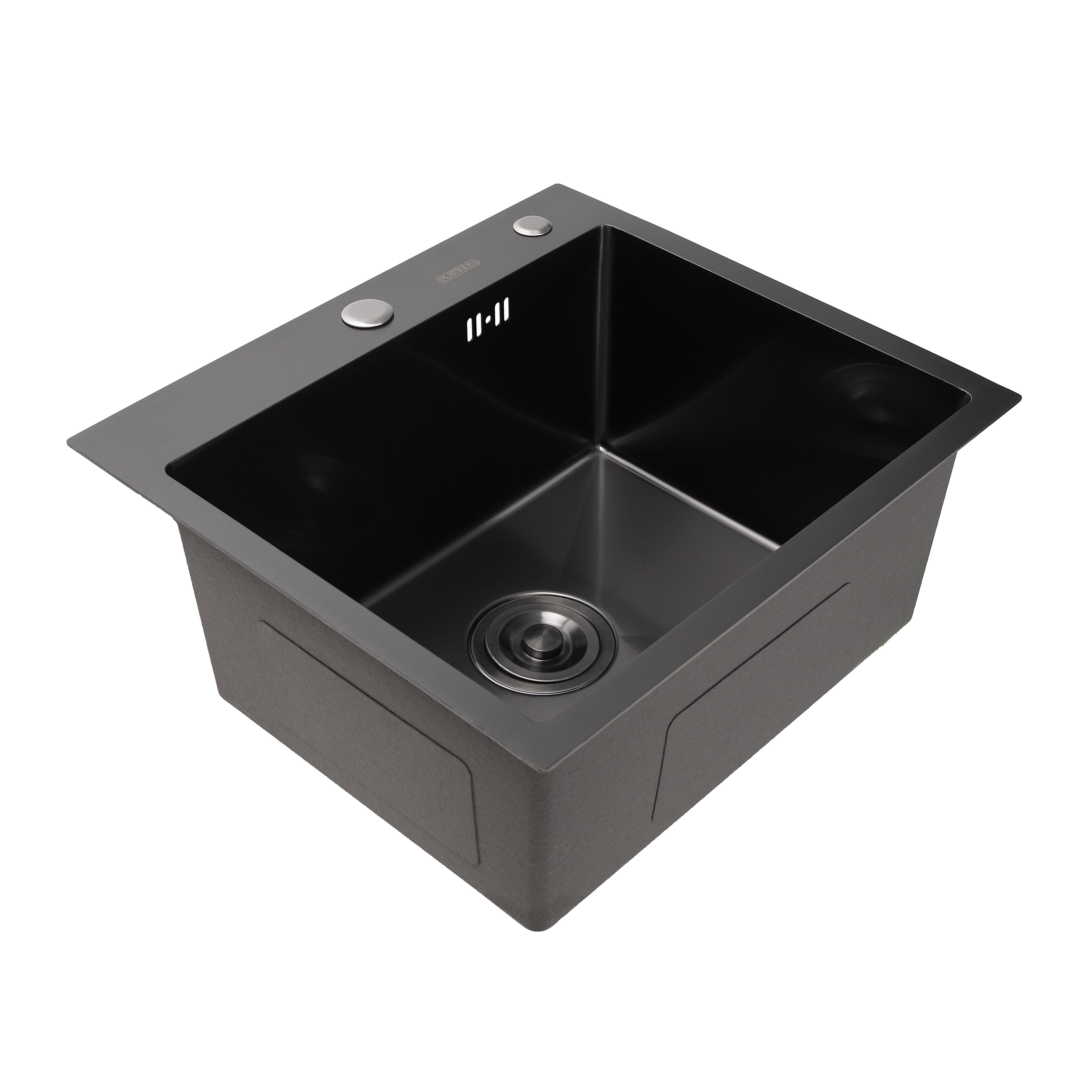 Мойка Platinum Handmade PVD HSBB с креплением полная комплектация 500x500x230 Черный