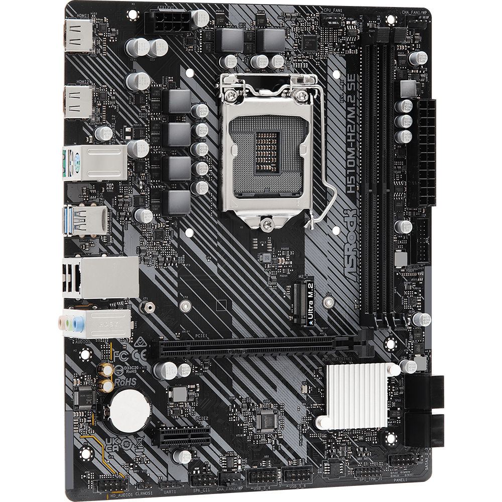 Материнська плата ASRock H510M-H2/M.2 SE Intel H470/S1200/MicroATX/2хDDR4 DIMM (94d224d0) - фото 2