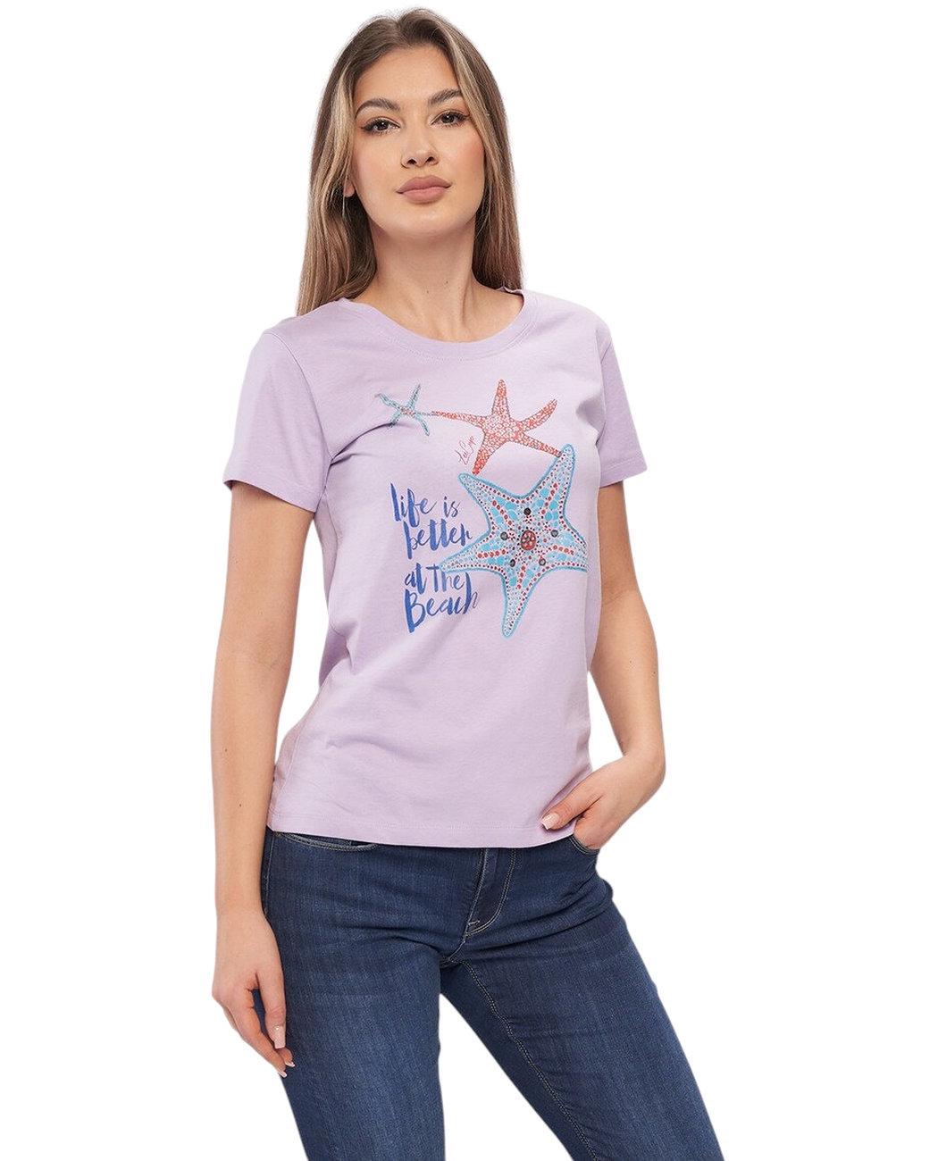 Футболка женская Lee Cooper 20196068.PR1 S Фиолетовый (4894534347863)