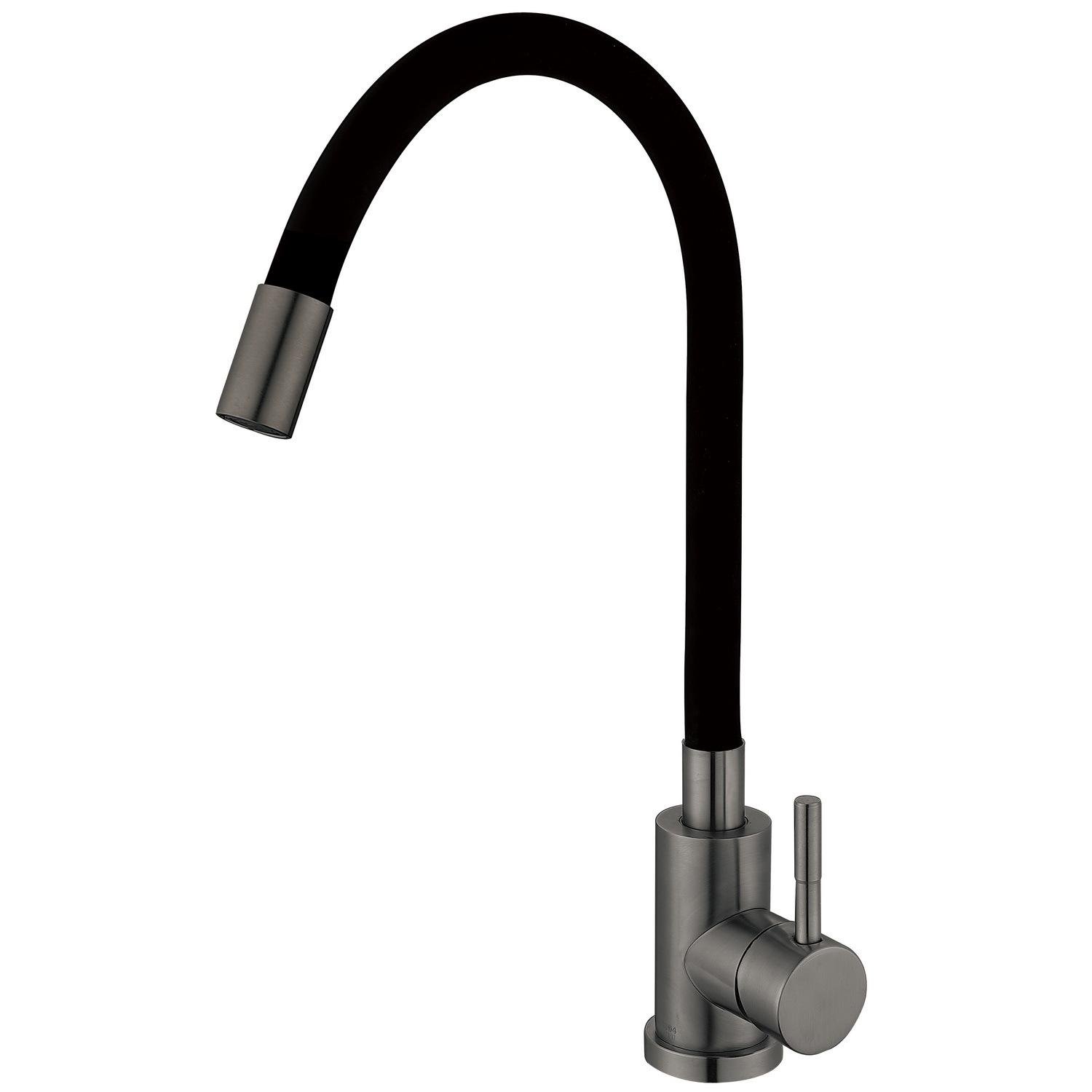 Смеситель для кухни MIXXUS Sео-011 MI6566 с гибким изливом Черный (236698)