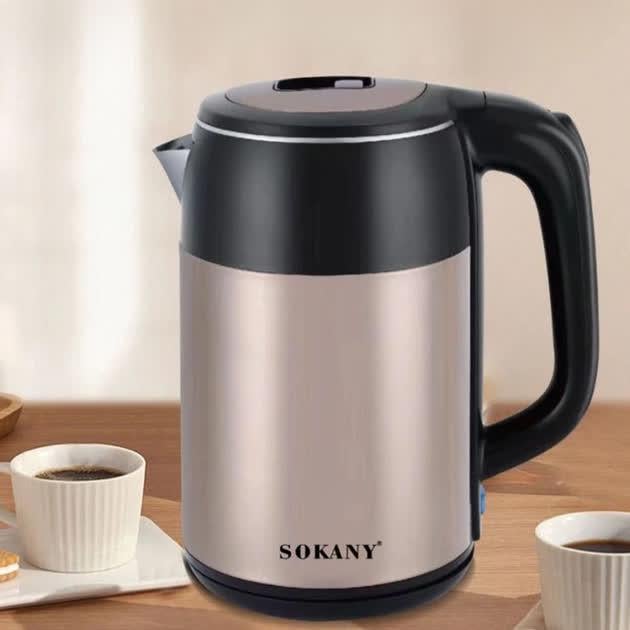 Електрочайник Sokany SK-SH-1051 2000 Вт 2,5 л Коричневий (28263800) - фото 6